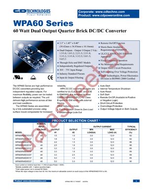 WPA60R48D0515-1C datasheet  